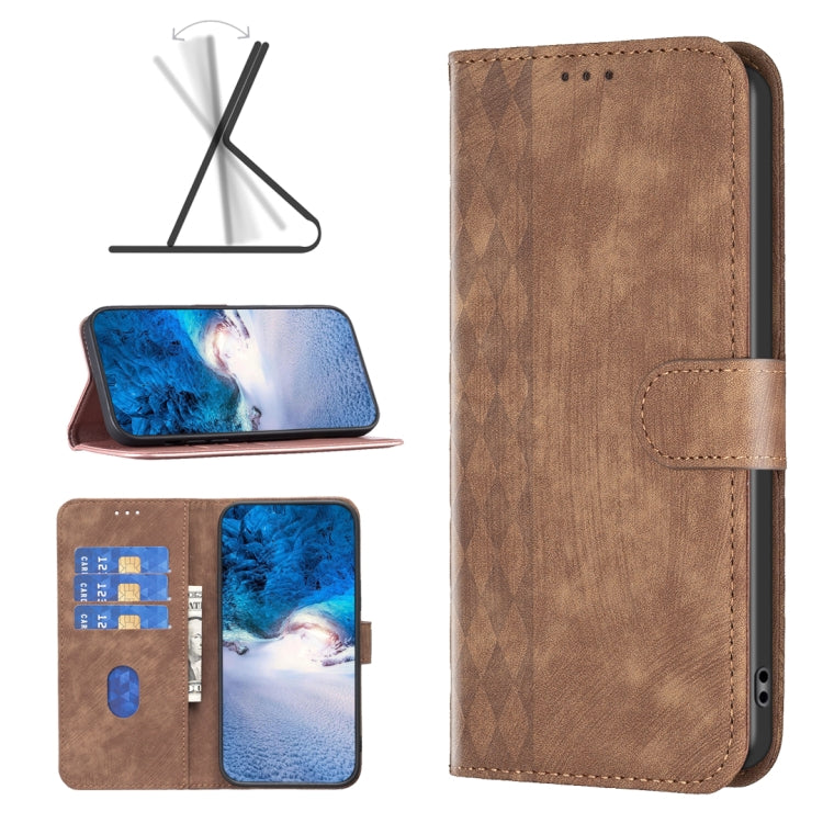 Plaid Embossed Leather Phone Case
