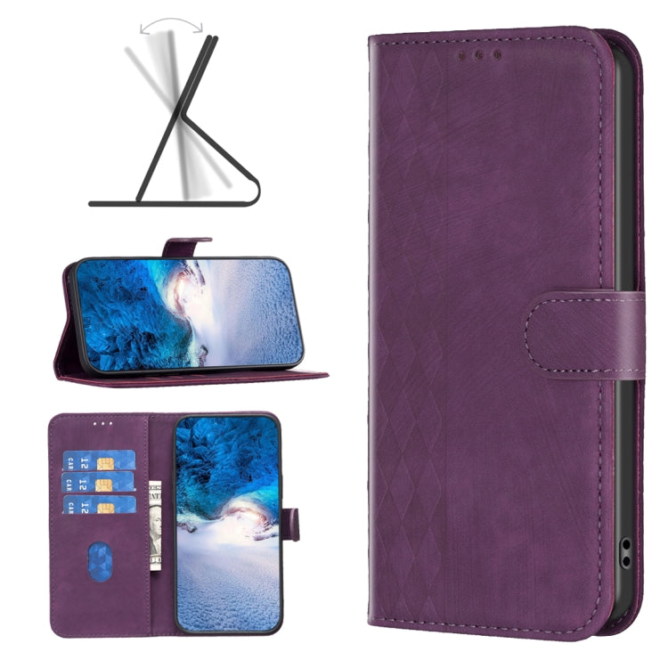 Plaid Embossed Leather Phone Case