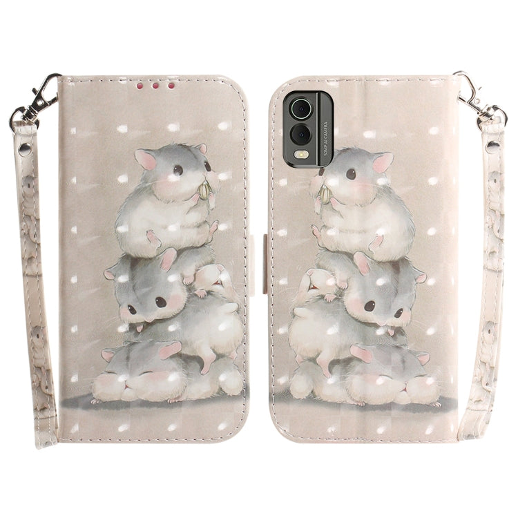 3D Colored Horizontal Flip Leather Phone Case
