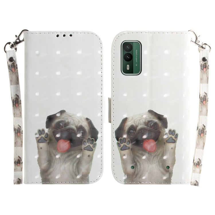 3D Colored Horizontal Flip Leather Phone Case