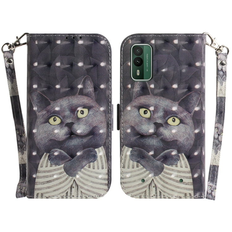 3D Colored Horizontal Flip Leather Phone Case