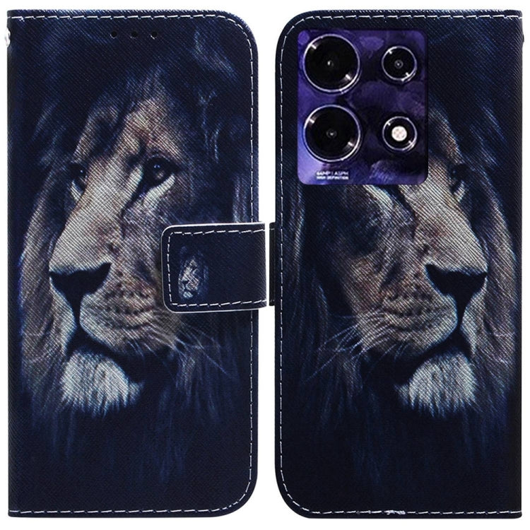 Coloured Drawing Flip Leather Phone Case — Apricot