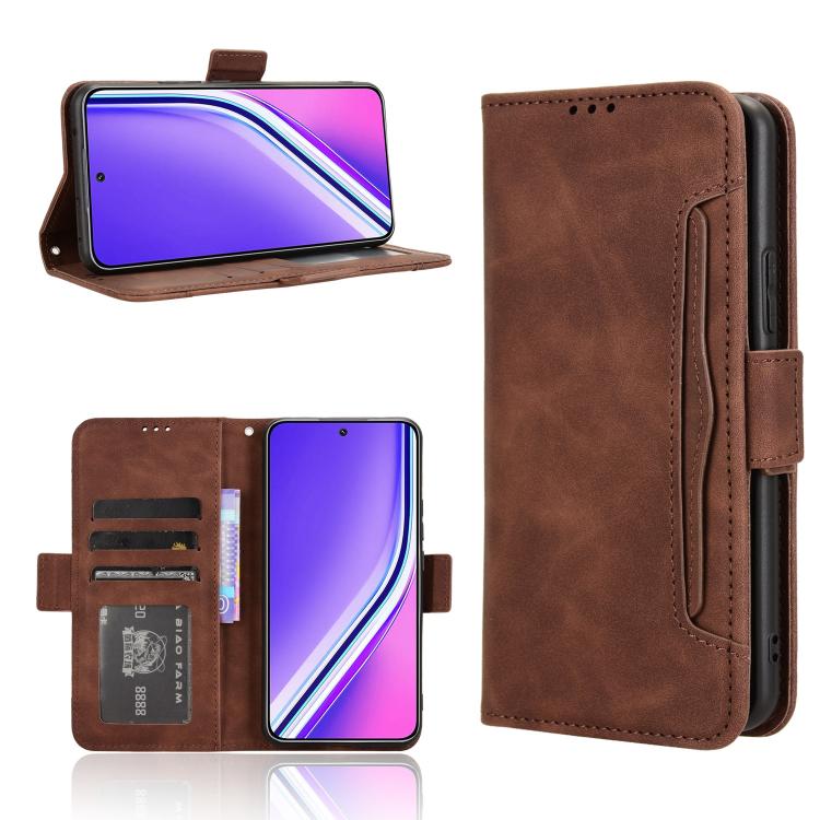 Skin Feel Calf Texture Card Slots Leather Phone Case — Red