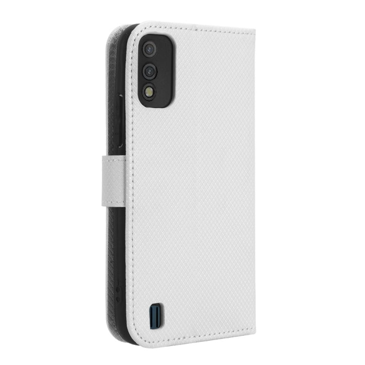Diamond Texture Leather Phone Case — White