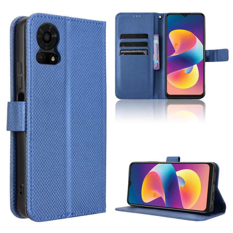 Diamond Texture Leather Phone Case — For TCL 40 XL