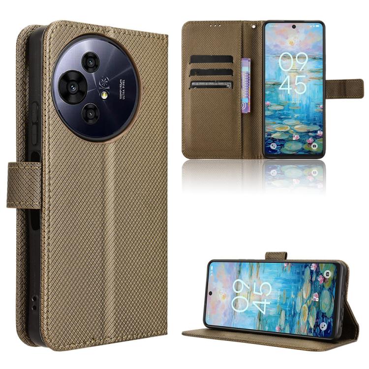 Diamond Texture Leather Phone Case — For TCL 502