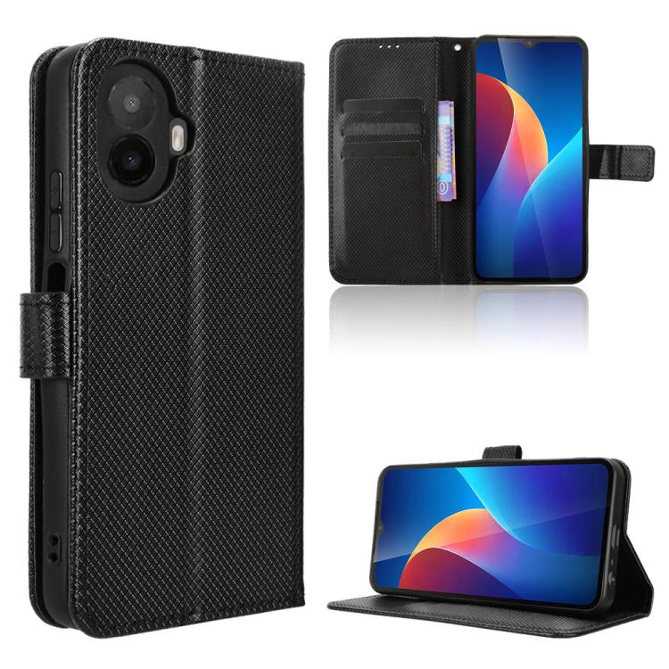 Diamond Texture Leather Phone Case — For TCL 60R 5G