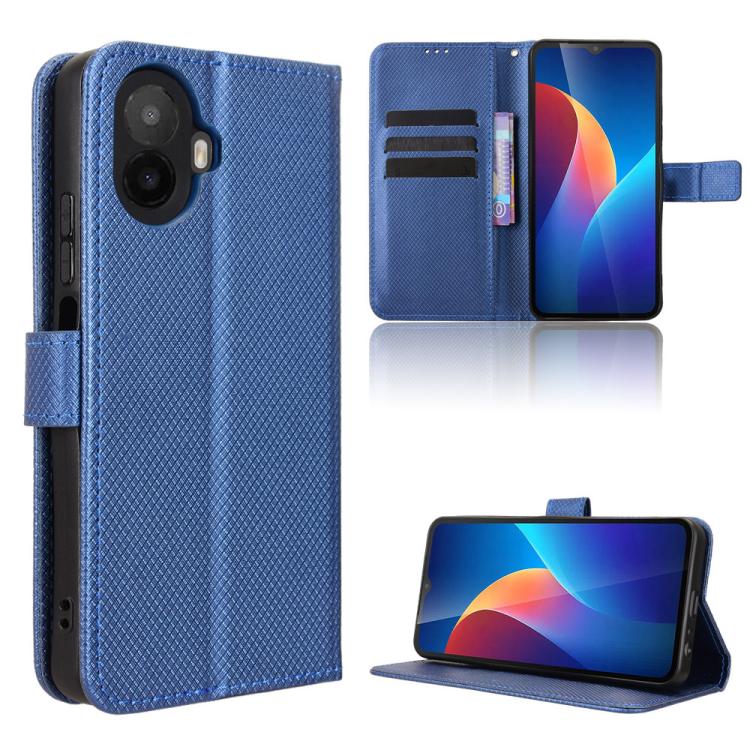 Diamond Texture Leather Phone Case — For TCL 503