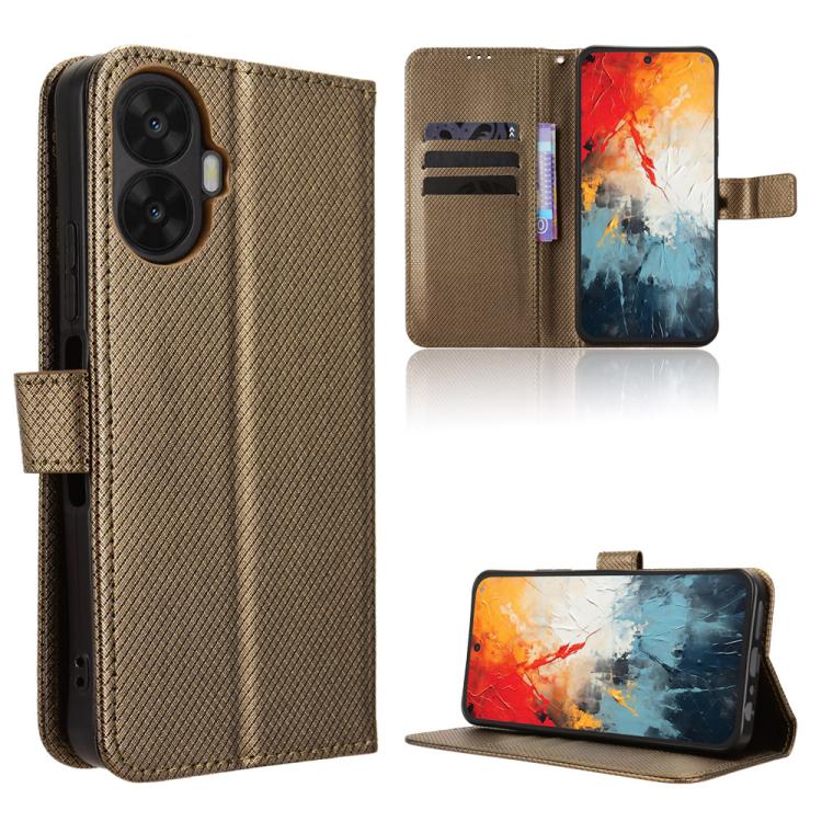 Diamond Texture Leather Phone Case — For TCL 60 SE NxtPaper 5G
