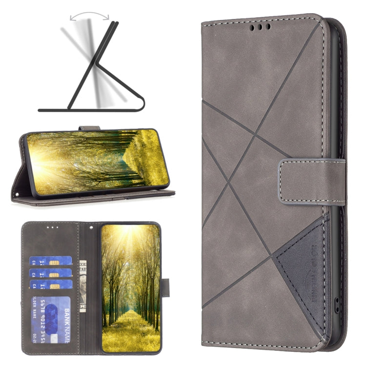 Magnetic Buckle Rhombus Texture Leather Phone Case