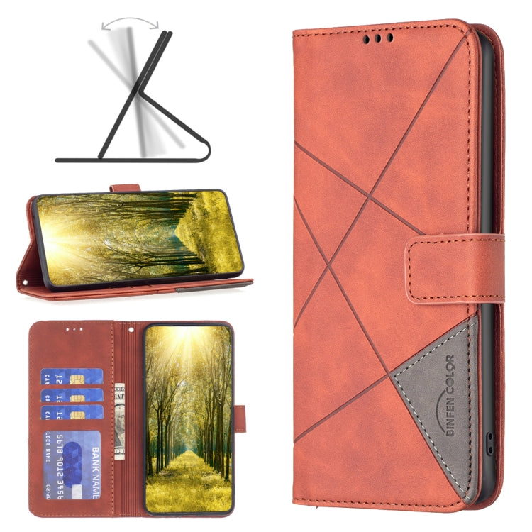 Magnetic Buckle Rhombus Texture Leather Phone Case