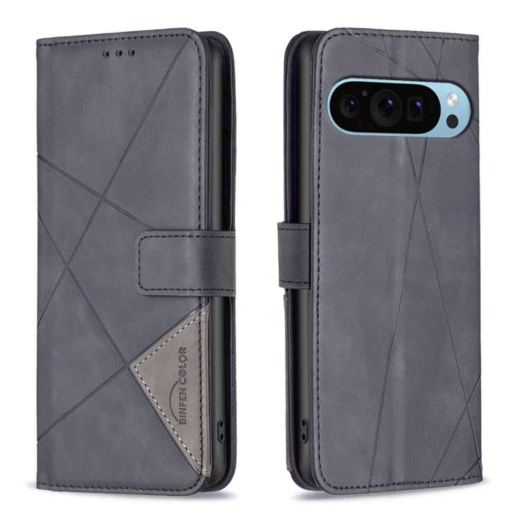 Magnetic Buckle Rhombus Texture Leather Phone Case