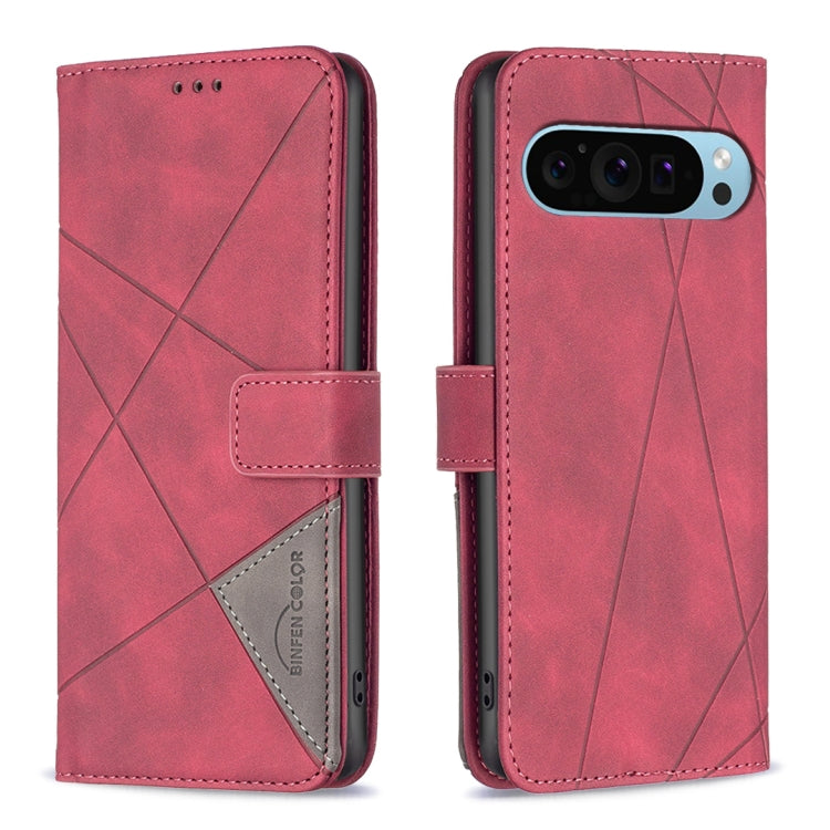 Magnetic Buckle Rhombus Texture Leather Phone Case