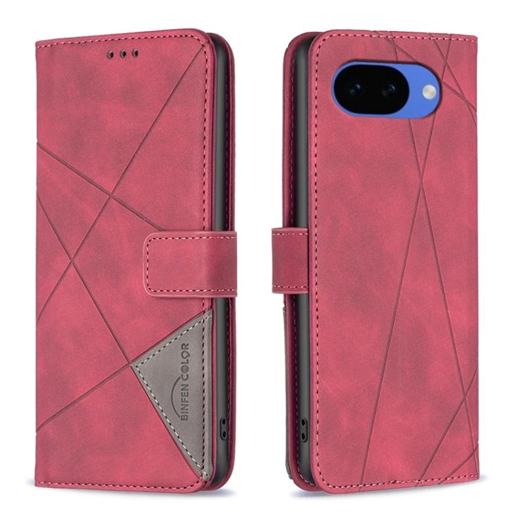 Magnetic Buckle Rhombus Texture Leather Phone Case