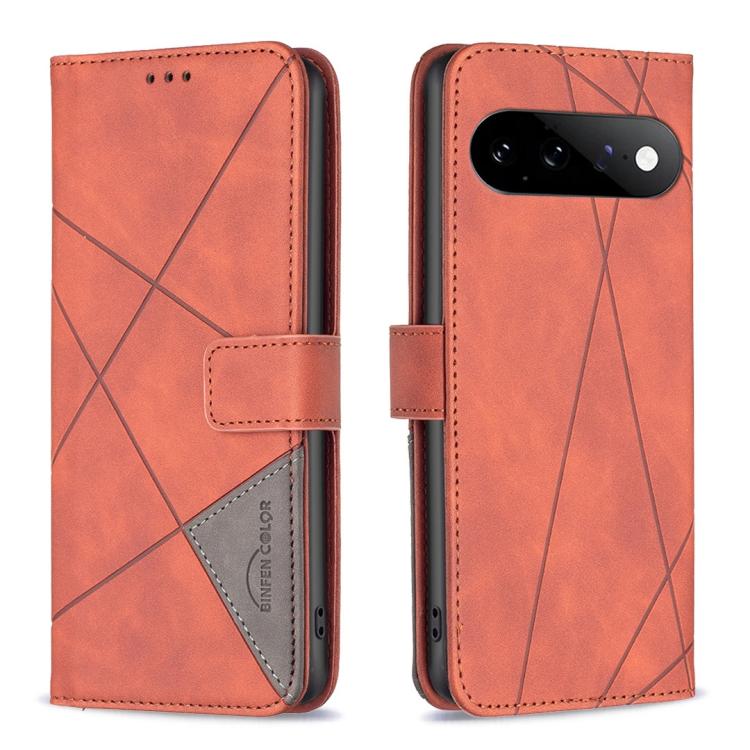 Magnetic Buckle Rhombus Texture Leather Phone Case