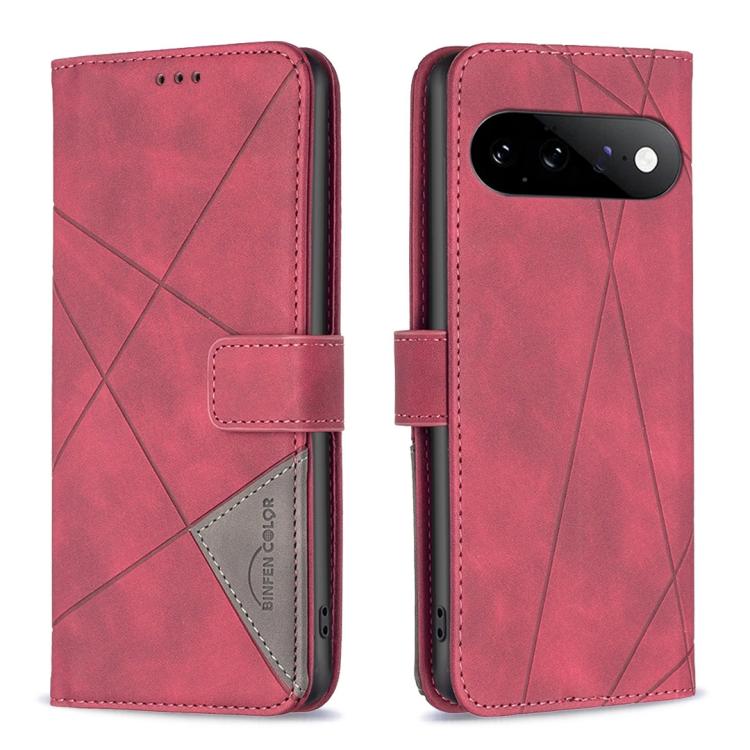 Magnetic Buckle Rhombus Texture Leather Phone Case