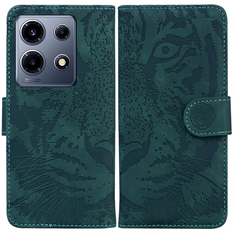Tiger Embossing Pattern Flip Leather Phone Case — Green