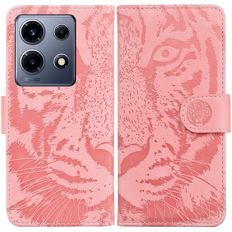 Tiger Embossing Pattern Flip Leather Phone Case — Pink