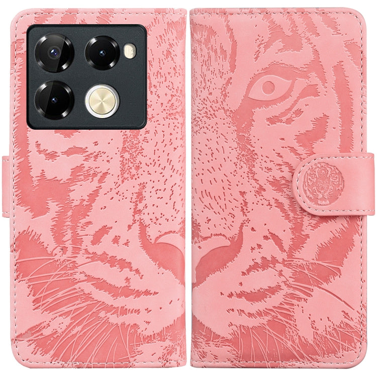 Tiger Embossing Pattern Flip Leather Phone Case — Black