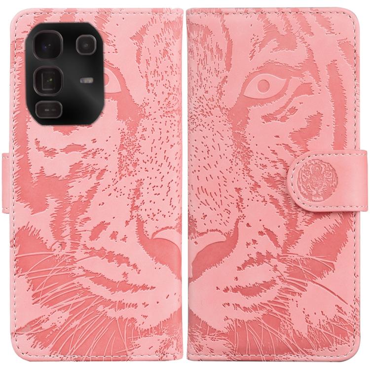 Tiger Embossing Pattern Flip Leather Phone Case — Black