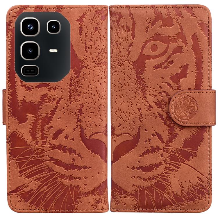 Tiger Embossing Pattern Flip Leather Phone Case — Pink