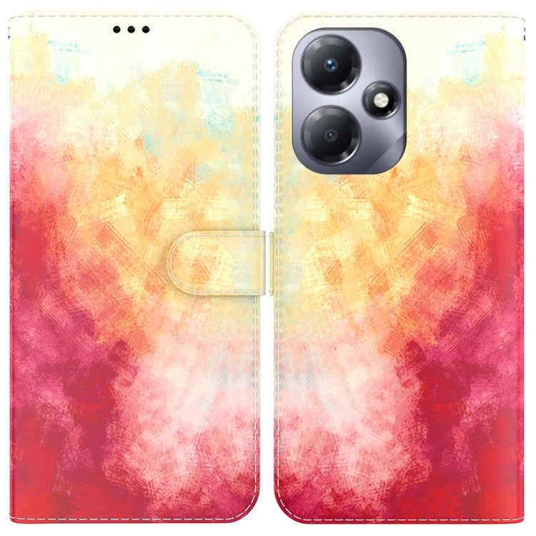 Watercolor Pattern Flip Leather Phone Case — Berry