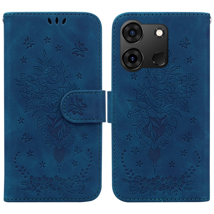 Butterfly Rose Embossed Leather Phone Case — Purple
