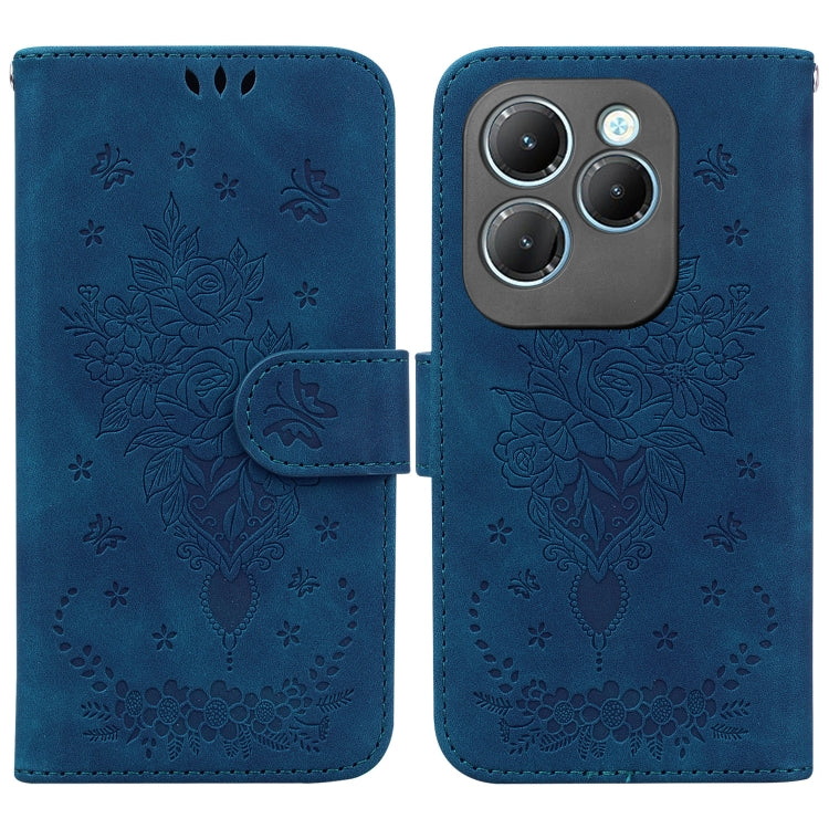 Butterfly Rose Embossed Leather Phone Case — For Infinix Hot 30 Play