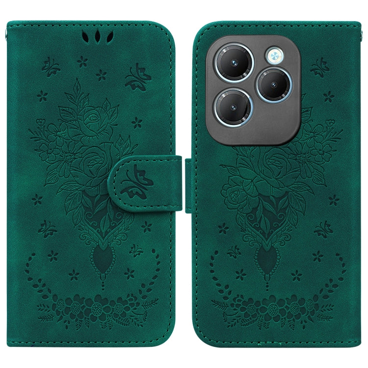Butterfly Rose Embossed Leather Phone Case — For Infinix Hot 30