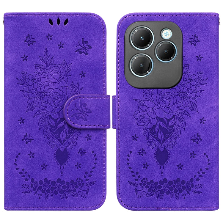 Butterfly Rose Embossed Leather Phone Case — For Infinix Smart 7 African