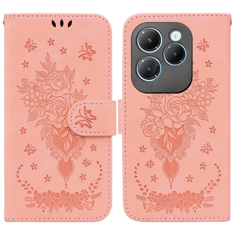 Butterfly Rose Embossed Leather Phone Case — Green