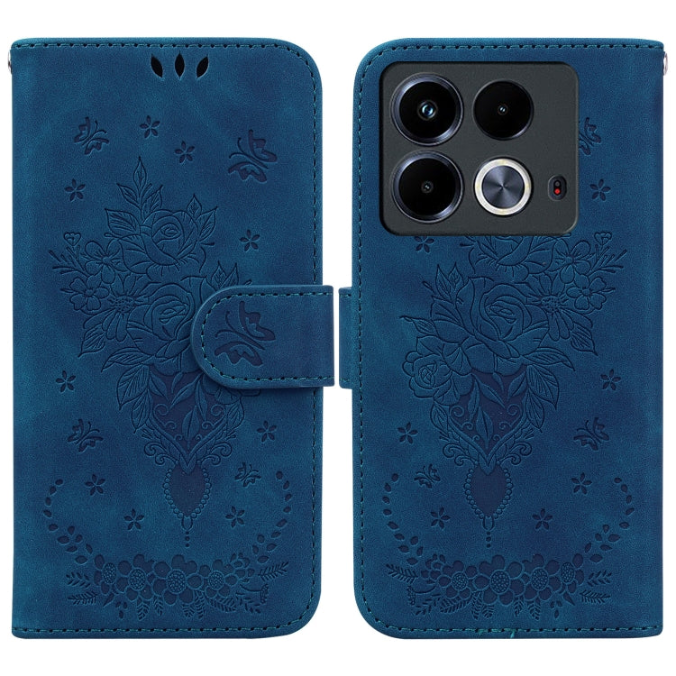 Butterfly Rose Embossed Leather Phone Case