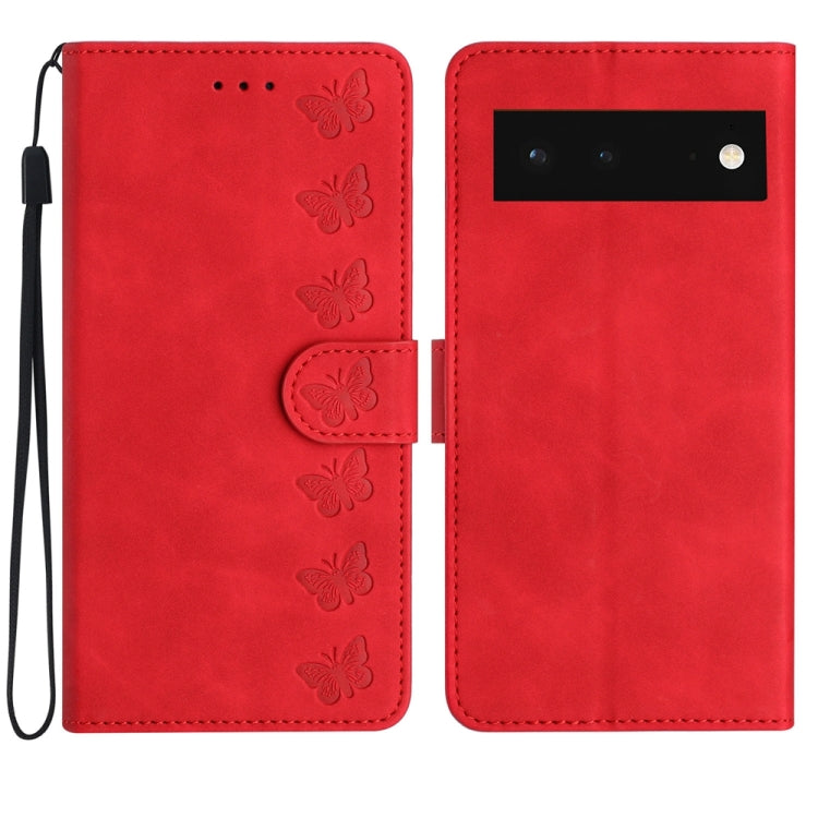 Seven Butterflies Embossed Leather Phone Case