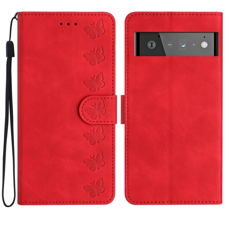 Seven Butterflies Embossed Leather Phone Case