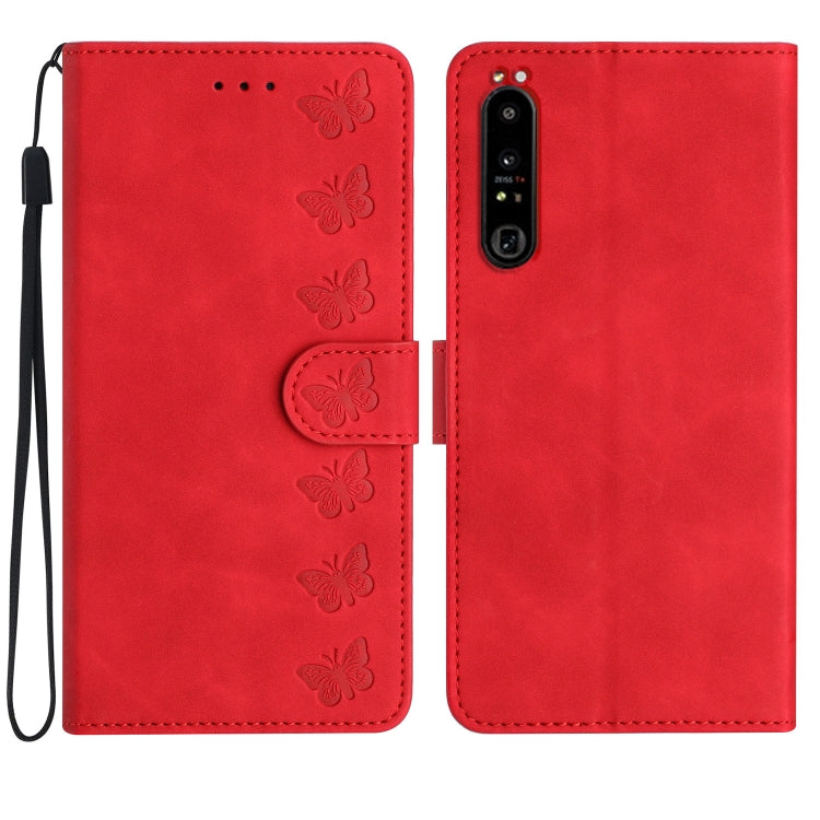 Seven Butterflies Embossed Leather Phone Case