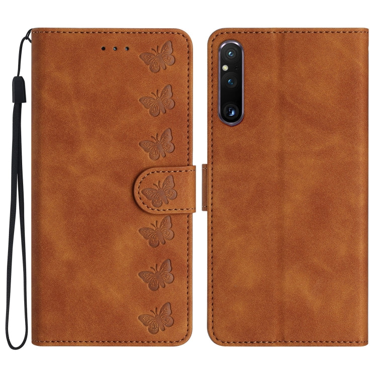 Seven Butterflies Embossed Leather Phone Case