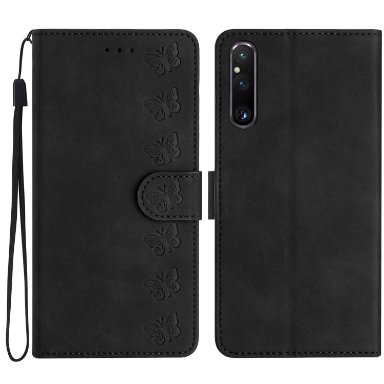 Seven Butterflies Embossed Leather Phone Case