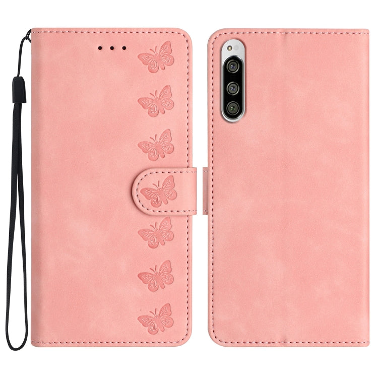 Seven Butterflies Embossed Leather Phone Case