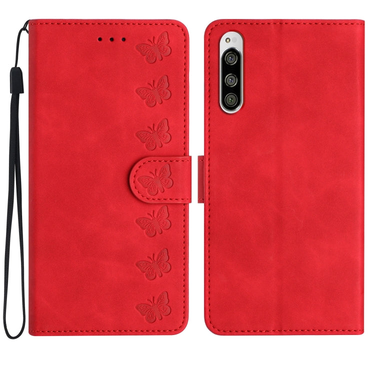 Seven Butterflies Embossed Leather Phone Case
