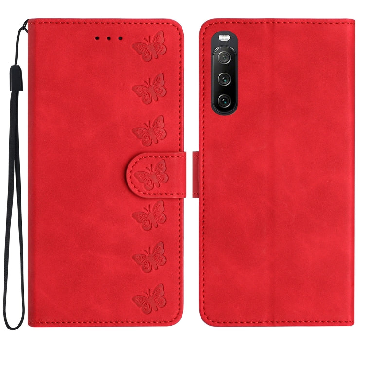 Seven Butterflies Embossed Leather Phone Case