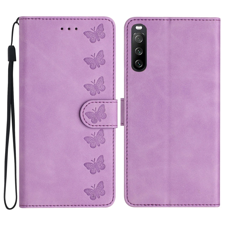 Seven Butterflies Embossed Leather Phone Case