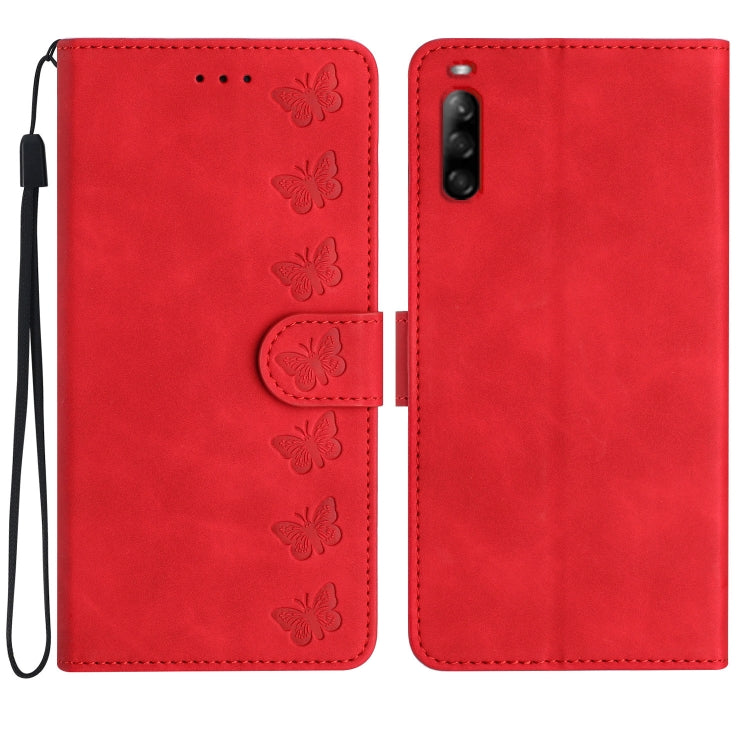 Seven Butterflies Embossed Leather Phone Case