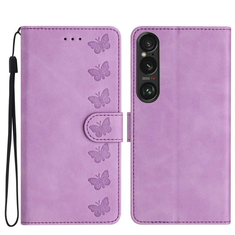Seven Butterflies Embossed Leather Phone Case