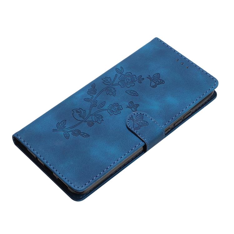 Flower Butterfly Embossing Pattern Leather Phone Case