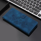 Flower Butterfly Embossing Pattern Leather Phone Case