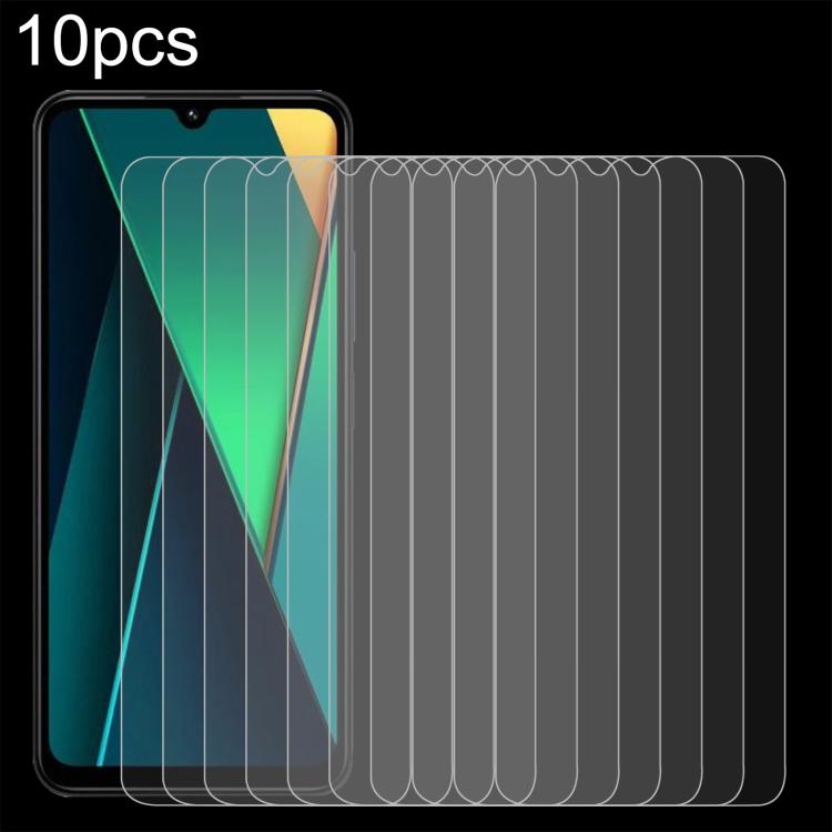 10pcs 0.26mm 9H 2.5D Tempered Glass Film — For Xiaomi Redmi 13x
