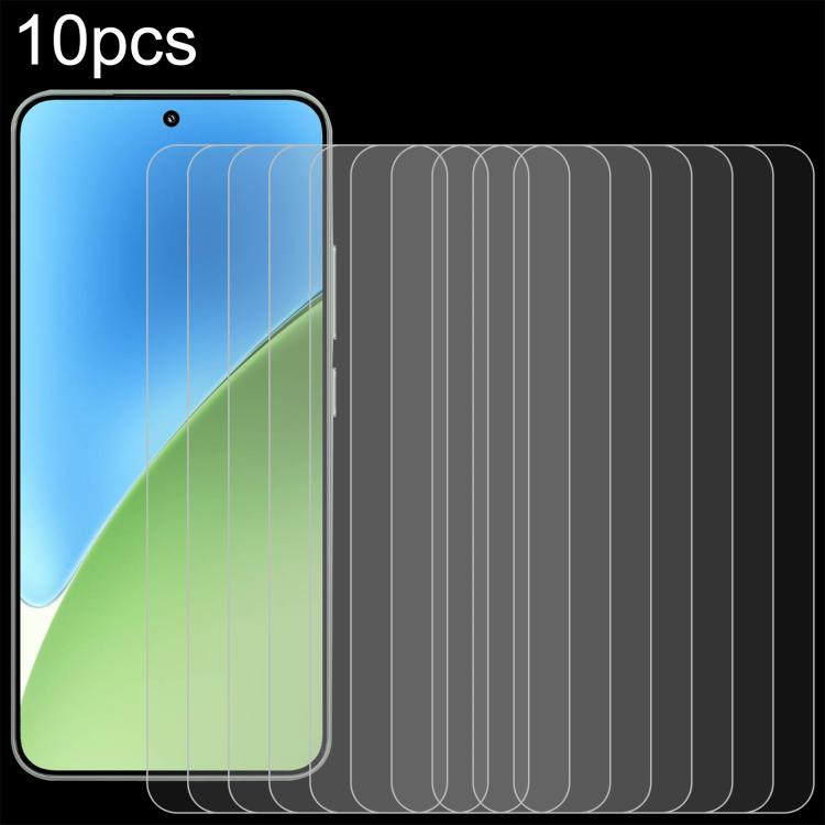 10pcs 0.26mm 9H 2.5D Tempered Glass Film — For Redmi Note 15R