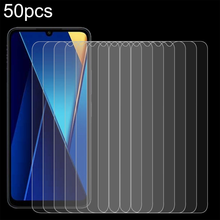 50pcs 0.26mm 9H 2.5D Tempered Glass Film — For Xiaomi Redmi 12
