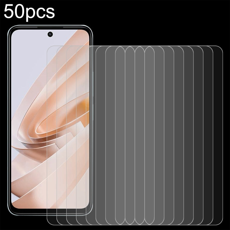 50pcs 0.26mm 9H 2.5D Tempered Glass Film — For Xiaomi Redmi A3 / Poco C61