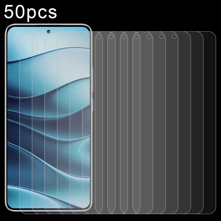 50pcs 0.26mm 9H 2.5D Tempered Glass Film — For Xiaomi Redmi 13 5G / 4G / Note 13R